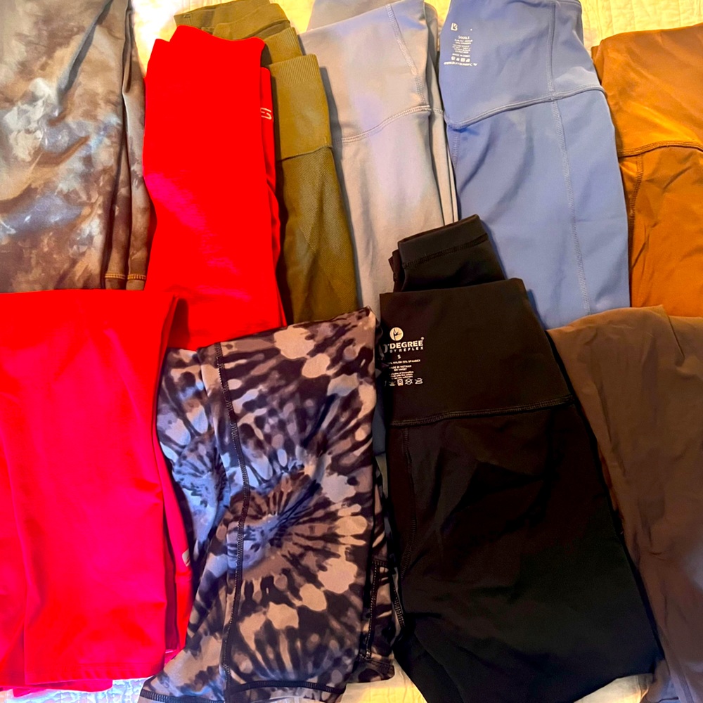 10 Assorted leggings size small/med (size 6)